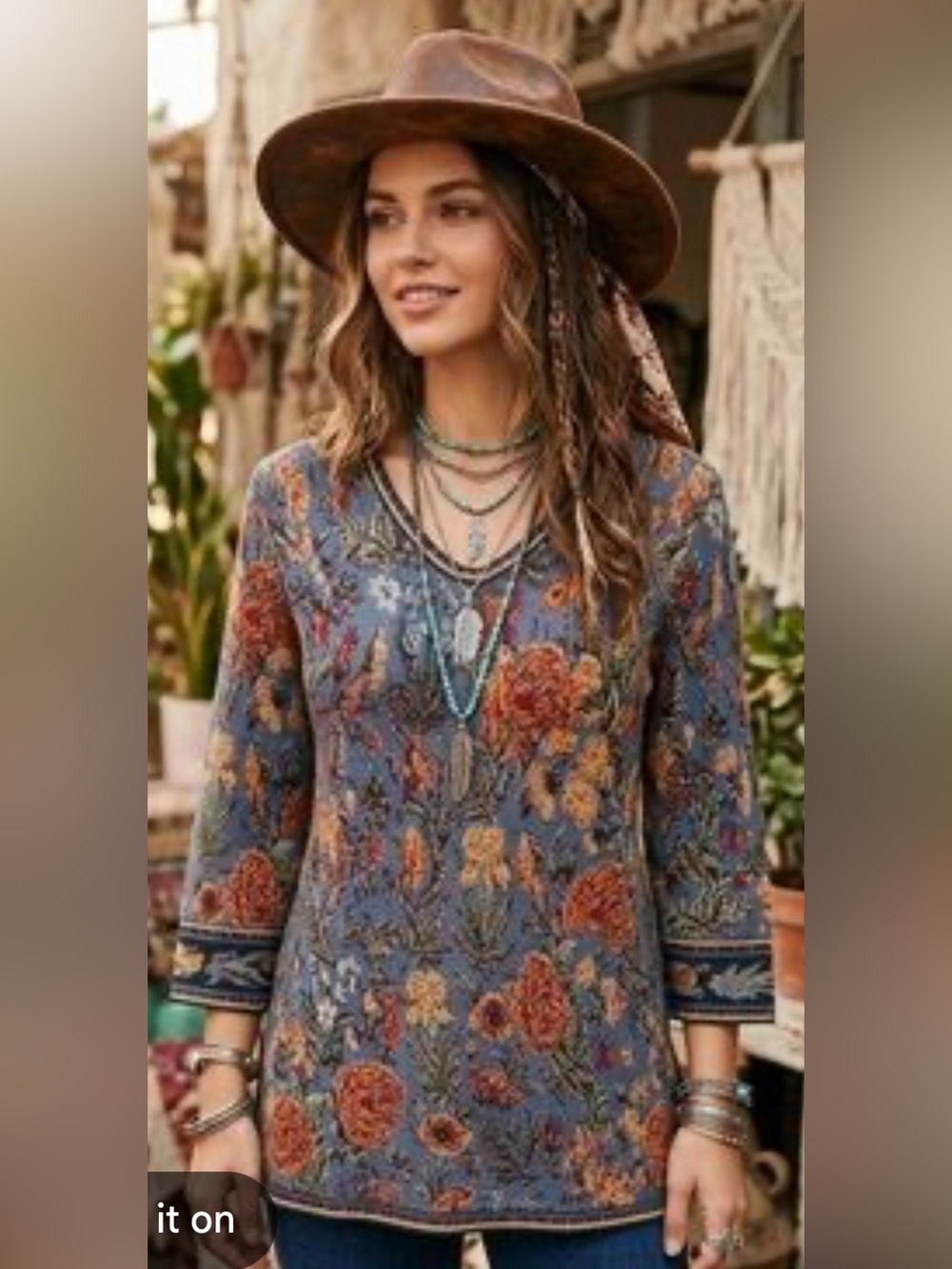 Peruvian Connection Persian Tapestry Tunic XXL Boho Cottagecore Pima Cotton New